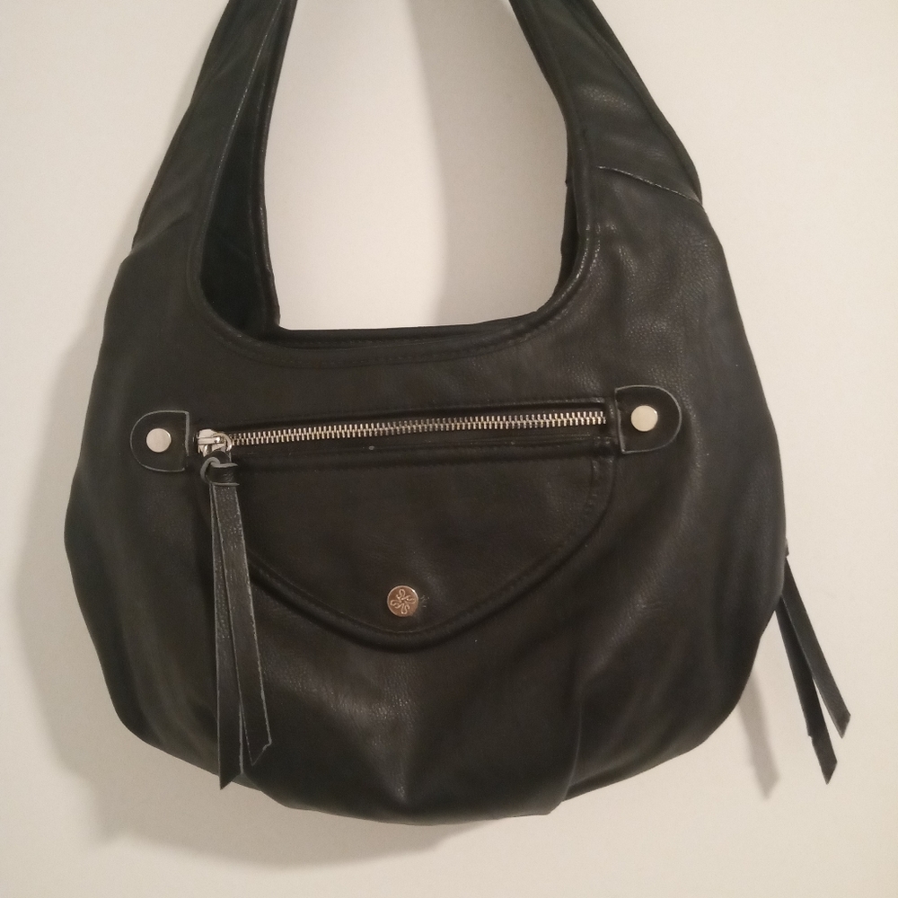 Black Leather Vera Wang Hobo Bag